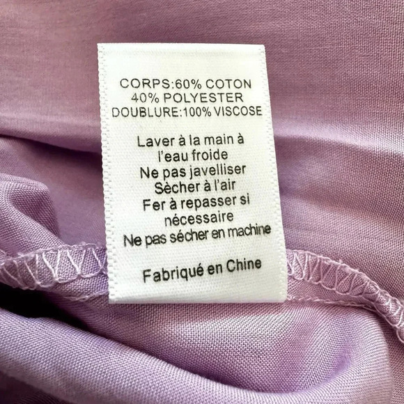 Lush Dresses Lilac and White Plaid Lace up Top Smocked Back Women's M NWT - Picture 10 of 10